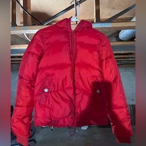 American Eagle Outfitters Red Quilted Jacket